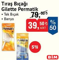 GİLLETTE PERMATİK TIRAŞ BIÇAĞI 5'Lİ